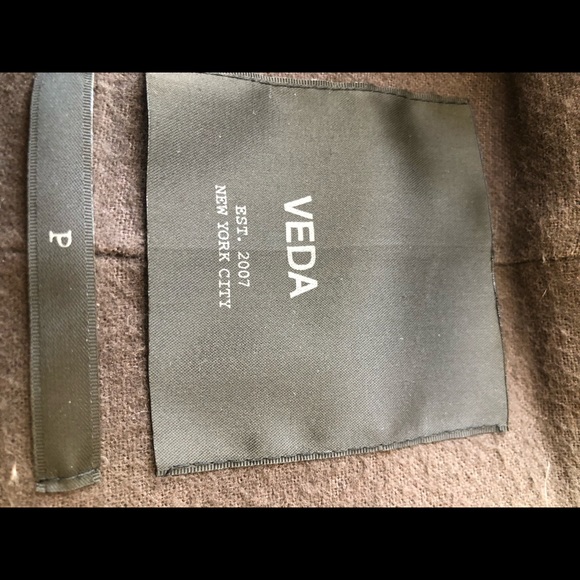 Veda petite taupe brown leather jacket XS at - Picture 3 of 5